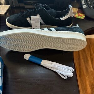 adidas Black and White Suede Sneakers